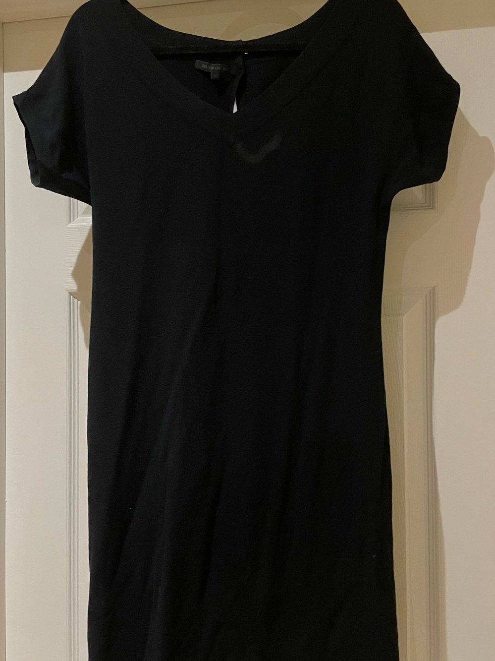 Ça Va De Soi Black Knit Dress V Neck Cap Sleeve Timeless Minimalist L